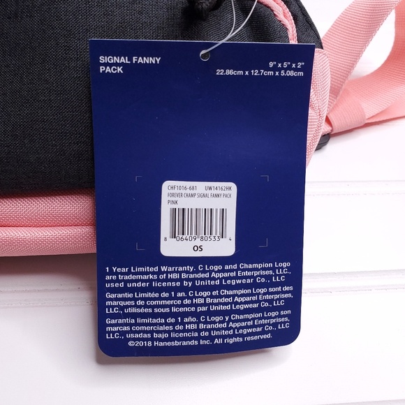 Champion Pink Gray Crossbody Fanny Pack - Picture 3 of 4